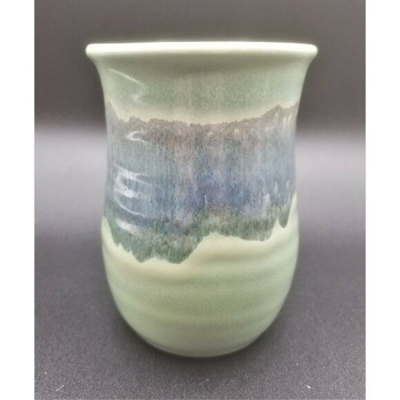 Clay In Motion Pottery Misty Green Neher Coffee Cup Handwarmer Mug Oregon 2017 - Picture 4 of 7